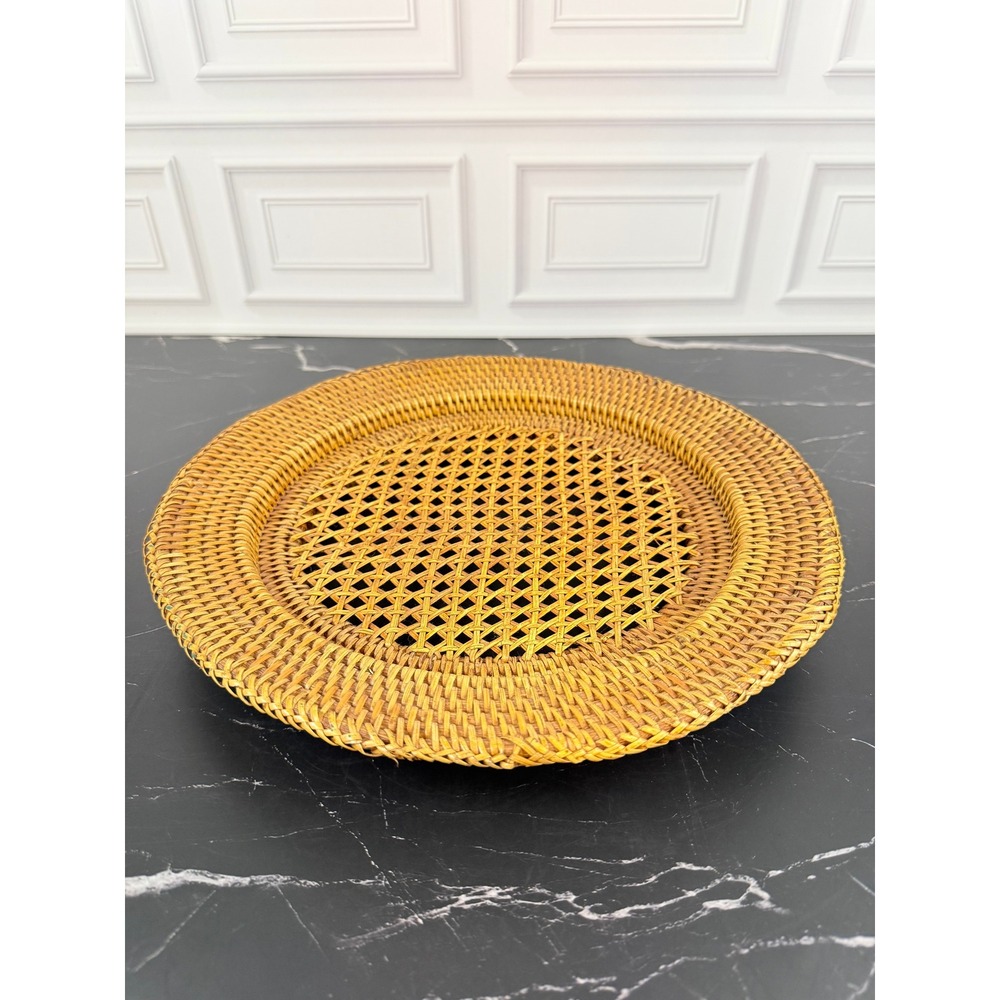 Park Designs Rattan Cane Weave Woven Wicker Charger Plate 12 1/4"